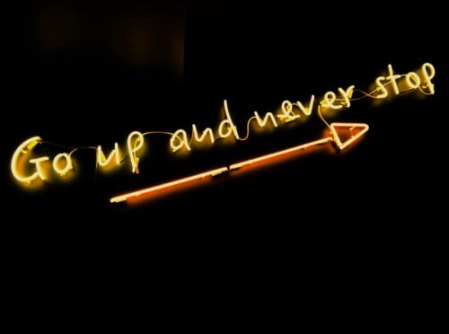 Motiverende slogan in neon